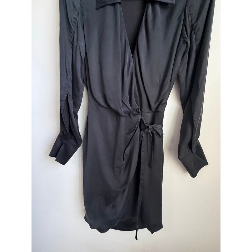 Jonathan Simkhai Standard Destiny Cutout Long Sleeve Wrap Dress Black Women's S - Picture 5 of 8
